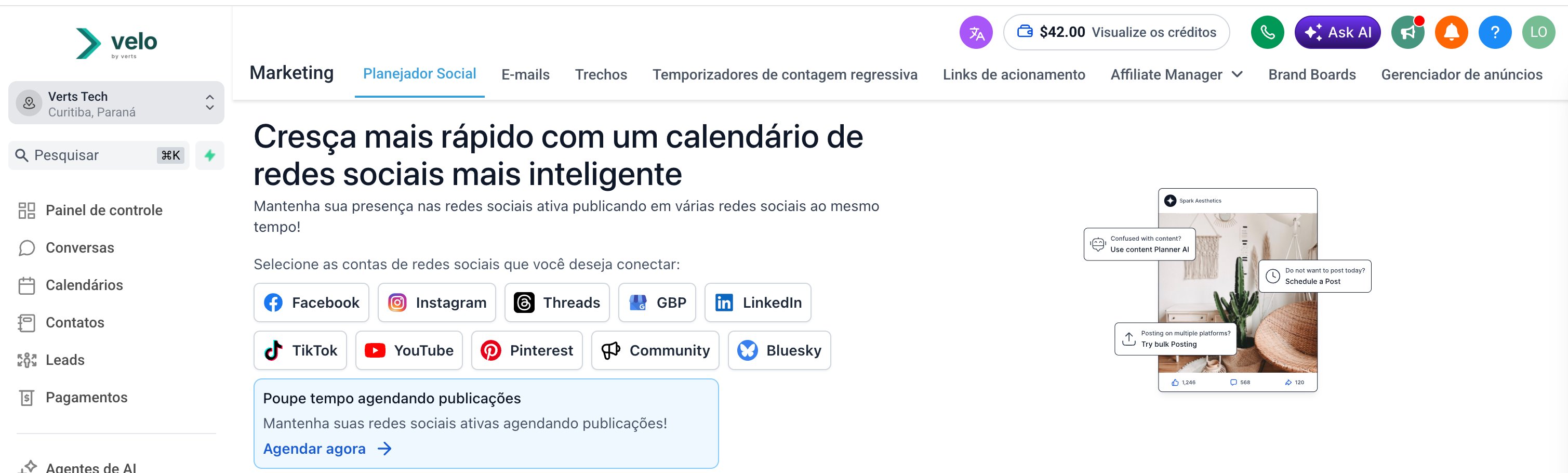 Planejador de redes sociais